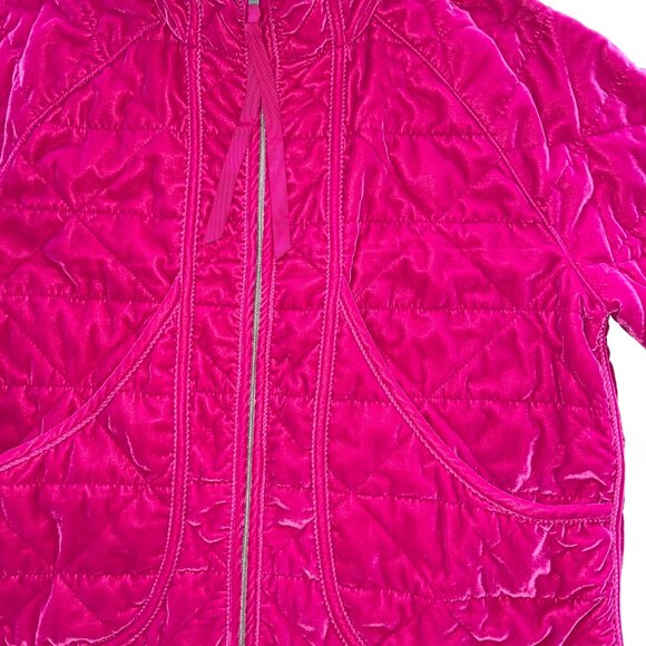 Calia by Carrie Underwood Women's L Velour Quilted Jacket Full Zip Raspberry Ice - Picture 12 of 16